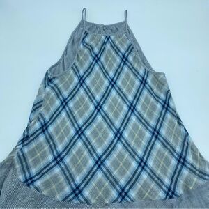 Cloth & Stone Halter Blouse Small Flowy Plaid